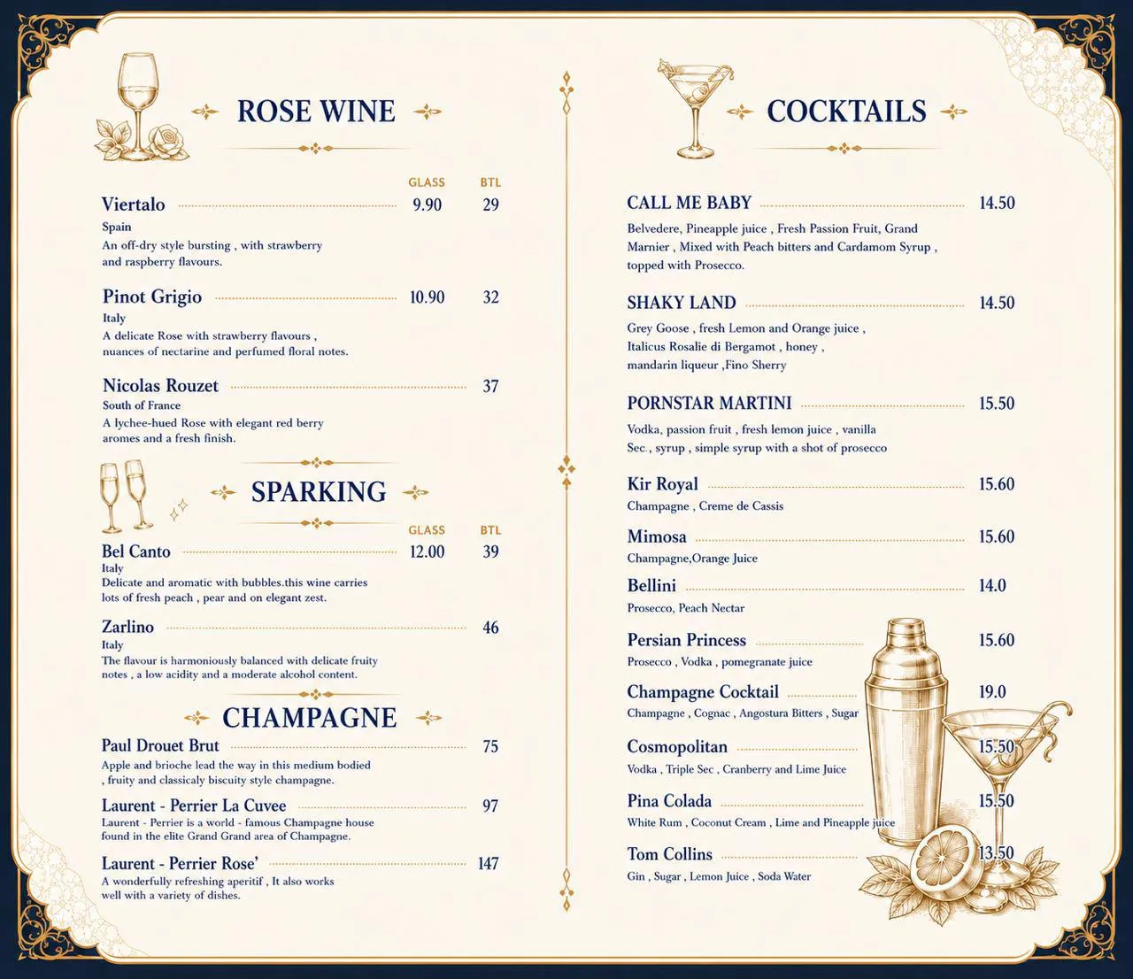 Drinks menu page 4