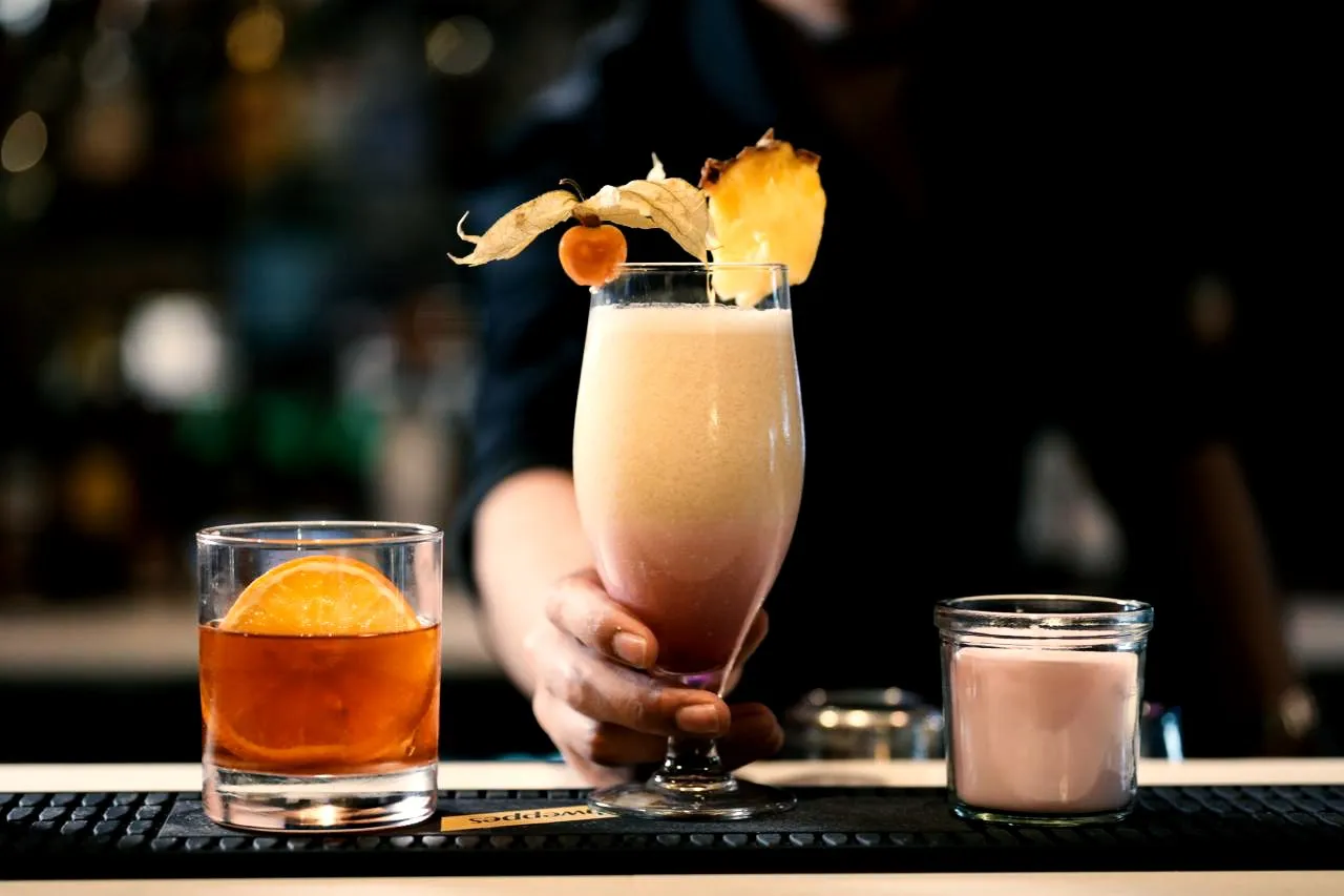 Three cocktails served across the bar at Rendezvous