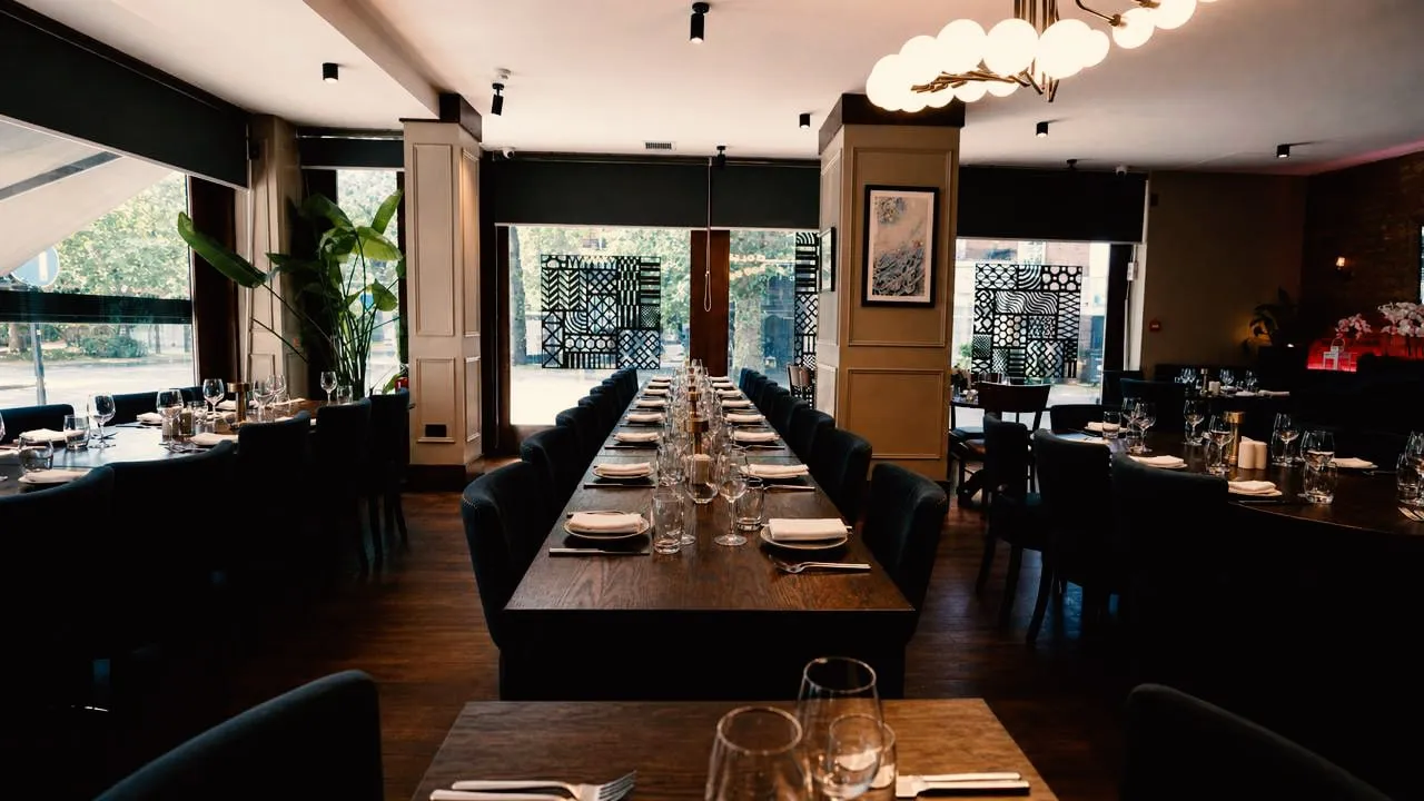 The Rendezvous restaurant dining room set for service